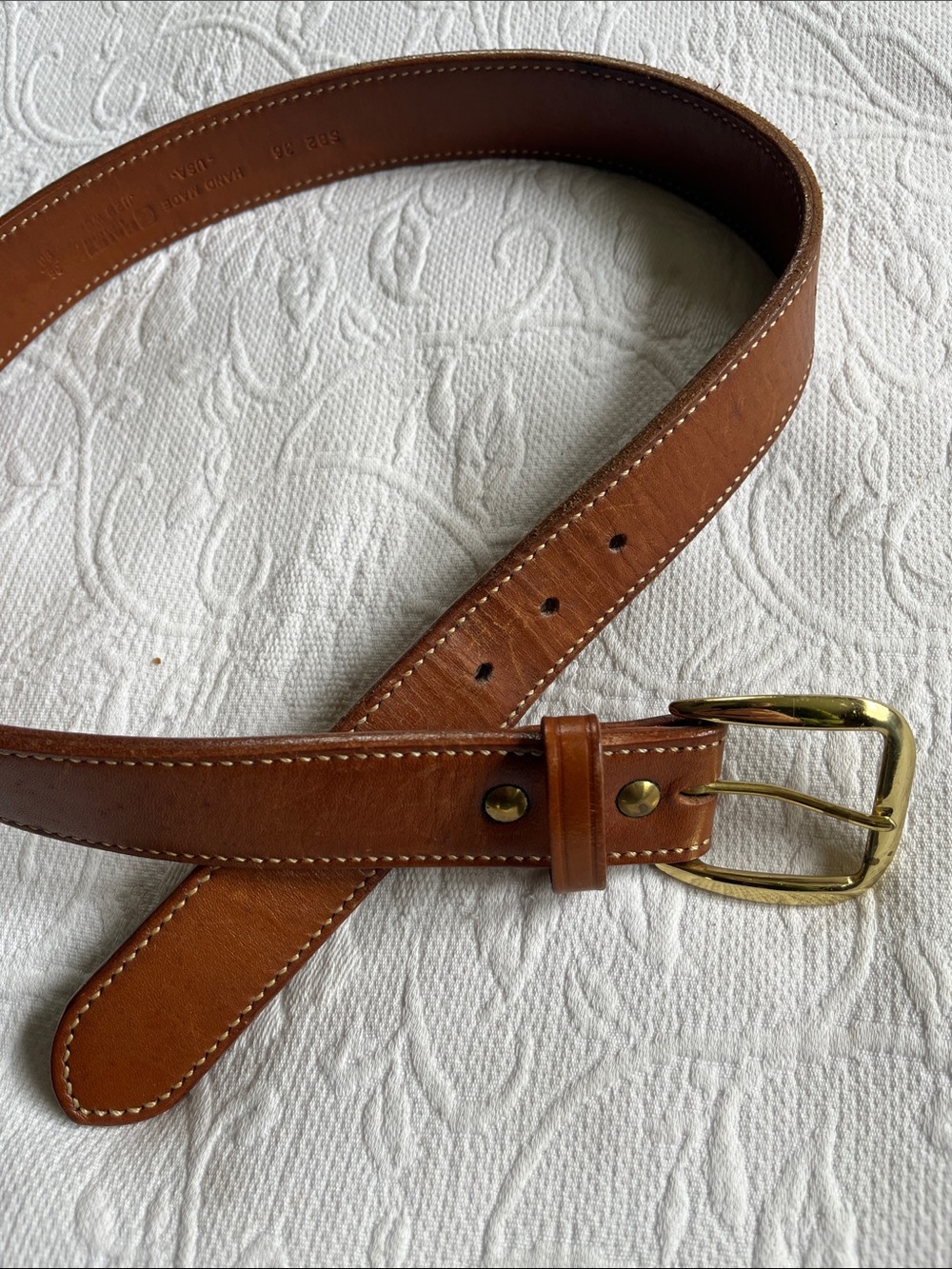 Leather Men’s Belt in Brown - Galco extra thick/stiff leather.